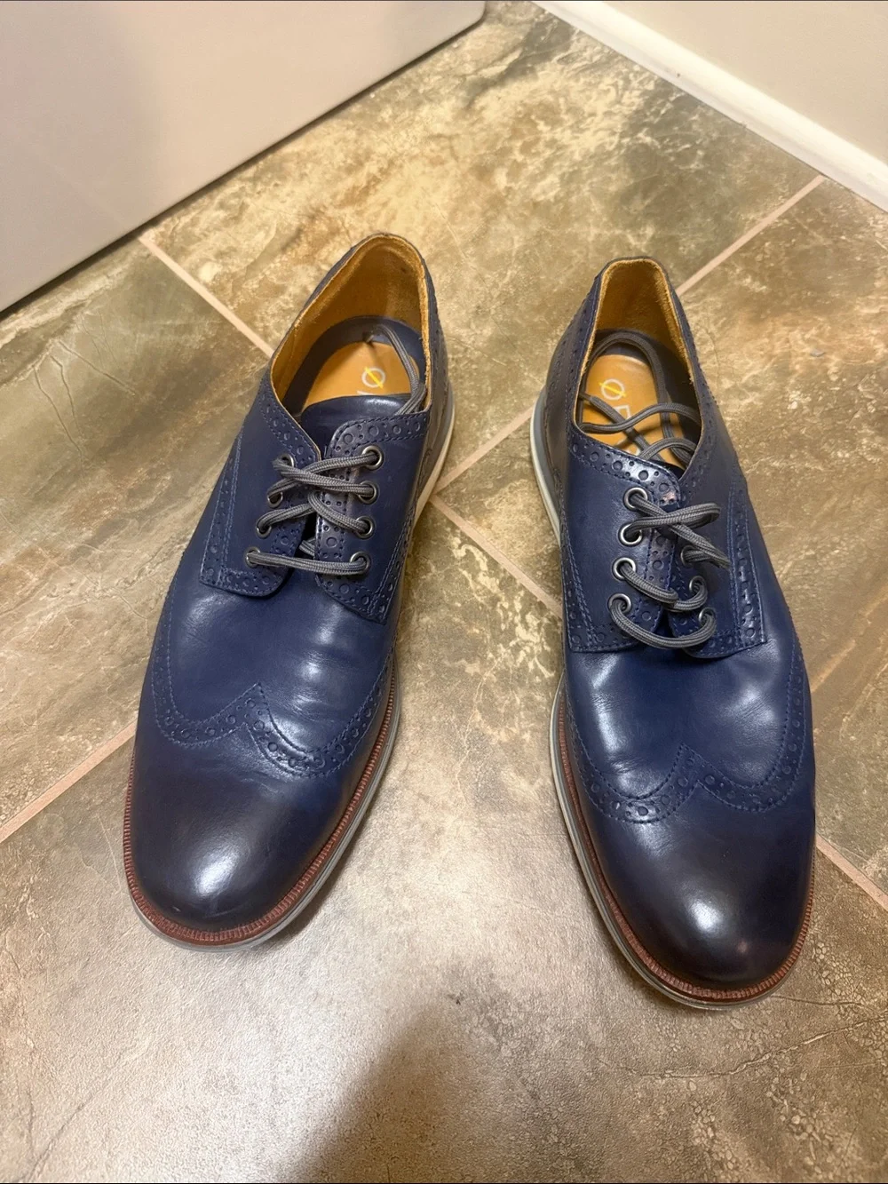Cole Haan Men's Leather Wingtip Oxfords in Blue